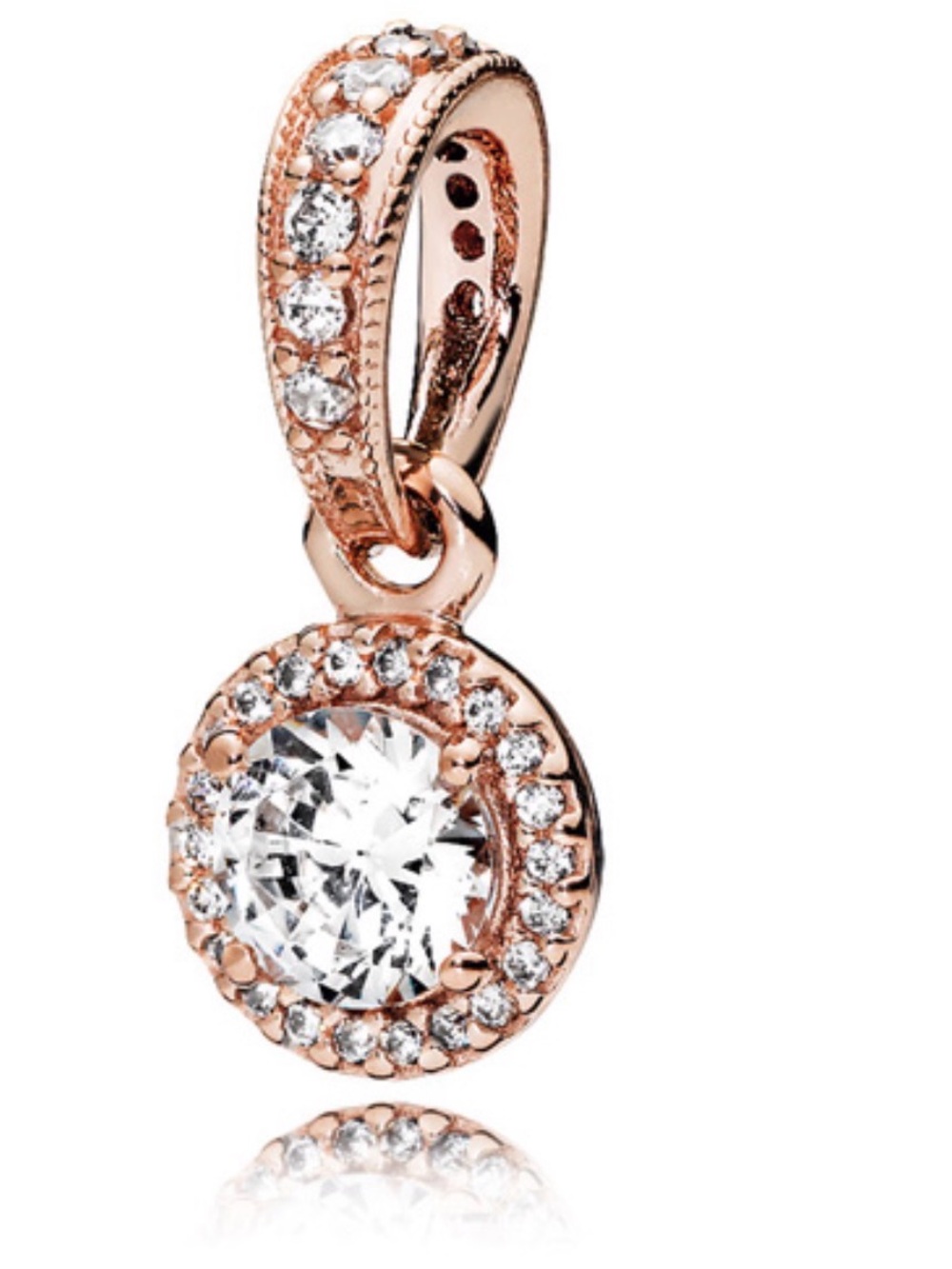 Pandora Rose Gold Halo with czs